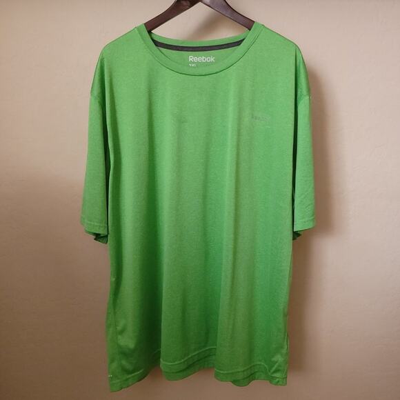 Reebok Heathered Green Short Sleeve Athletic Performance Shirt - Picture 2 of 13